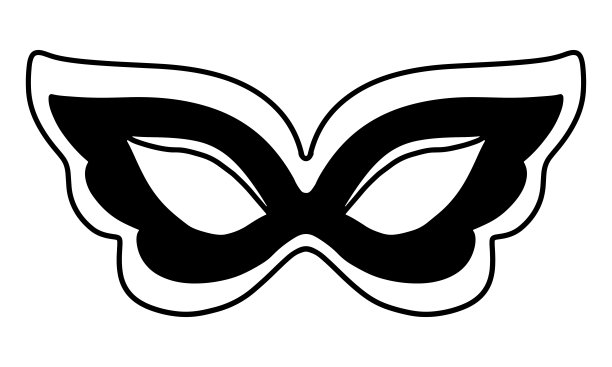 Mardi Gras面具孤立在白色背景上。嘉年华面具矢量插图。轻而易举的事简单的风格。图片下载