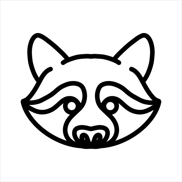 浣熊矢量线图标图片下载