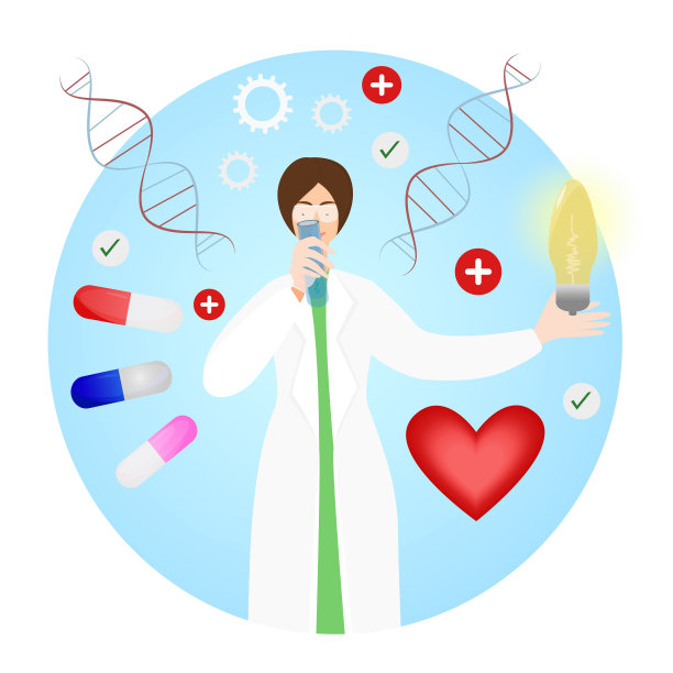 女性科学家拿着一个烧瓶研究心脏病的治疗方法图片下载