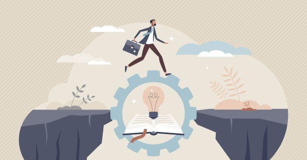 用商业知识和教育的小人物观念架起桥梁图片下载