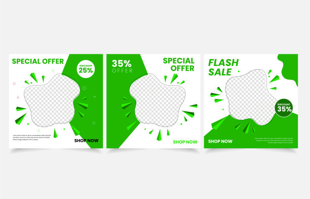 横幅社交媒体销售后推广矢量设计图片下载