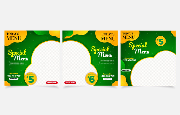 菜单餐厅设置横幅社交媒体宣传图片下载