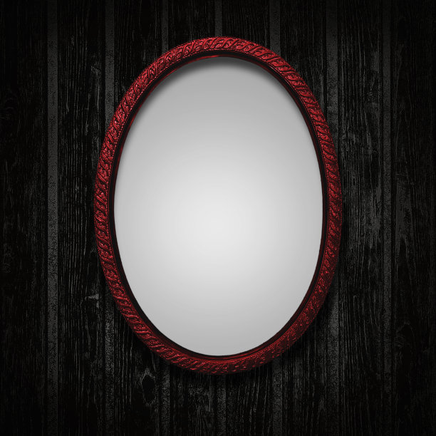 暗红色的相框在黑色垃圾木背景图片下载