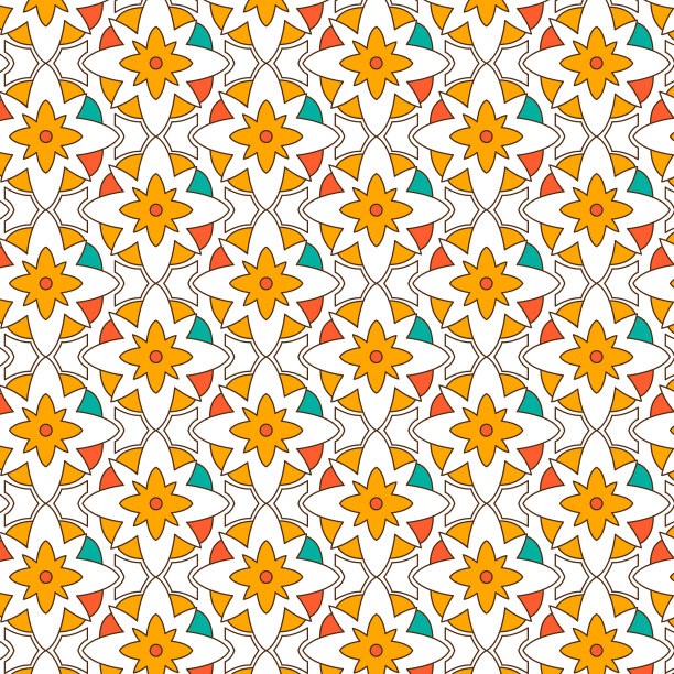 平面设计创造性的阿拉伯式图案矢量插图图片下载