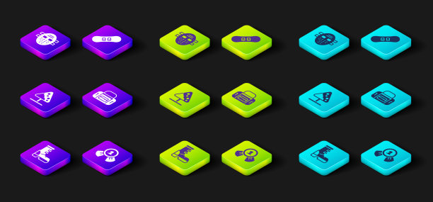 设置防水橡胶靴，奖章，道路标志雪崩，运动包，滑雪板和曲棍球面具图标。向量图片下载