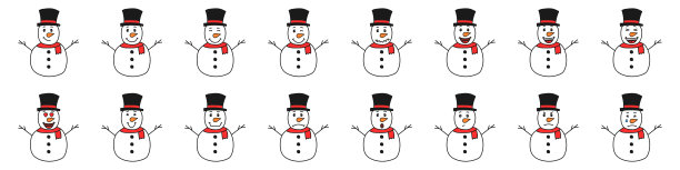 一组雪人的脸。雪人的情绪。漂亮漂亮的脸蛋。冬季圣诞的乐趣。矢量图图片下载