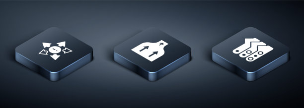 设置等距许多方式方向箭头，图形，图表，图表和箭头图标。向量图片下载