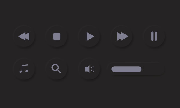 一套播放按钮的深色图片下载