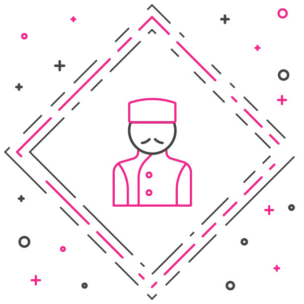 礼宾线图标孤立在白色背景上。色彩斑斓的轮廓的概念。向量图片下载