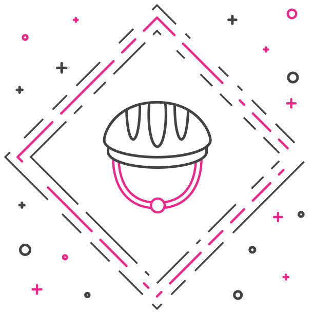 线自行车头盔图标孤立在白色背景。极限运动。运动设备。色彩斑斓的轮廓的概念。向量图片下载