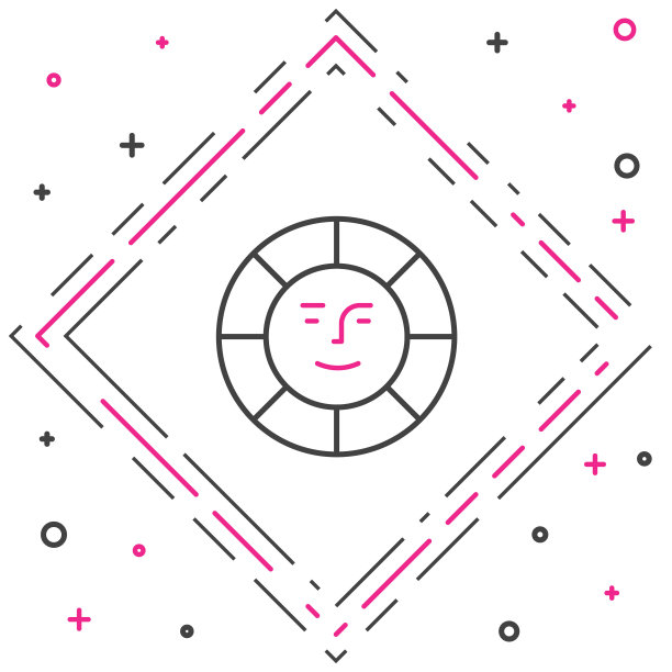 线太阳图标孤立在白色背景上。色彩斑斓的轮廓的概念。向量图片下载