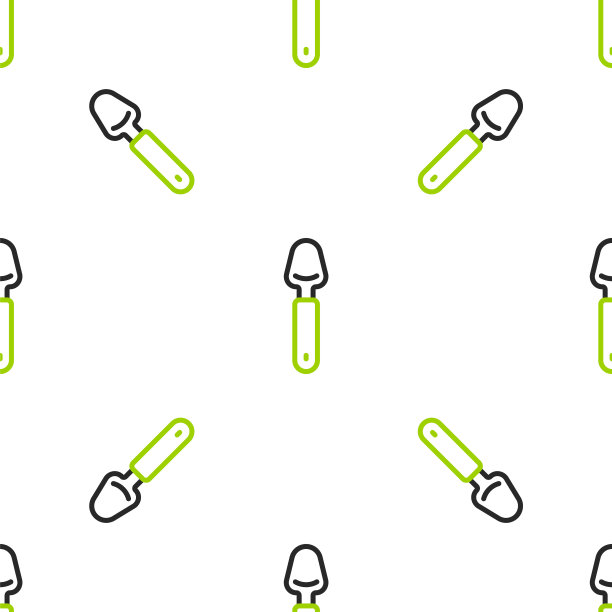 线勺图标孤立无缝模式上的白色背景。烹饪用具。餐具的迹象。向量图片下载