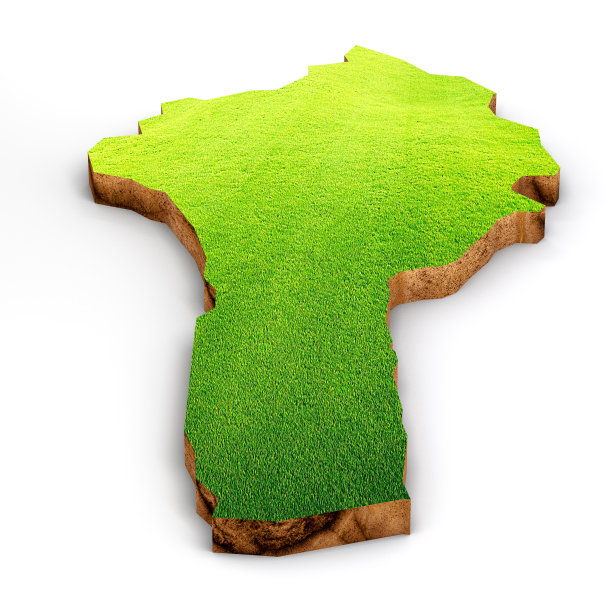 白色背景上孤立的贝宁3d地图。3 d演示。图片下载