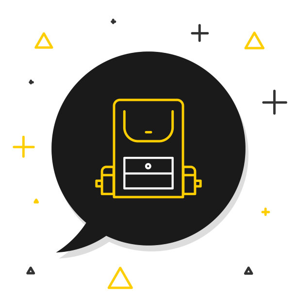 行徒步旅行背包图标孤立上白色图片下载