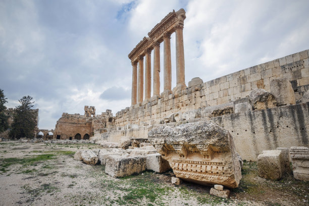 黎巴嫩巴勒贝克古城遗址全景图片下载