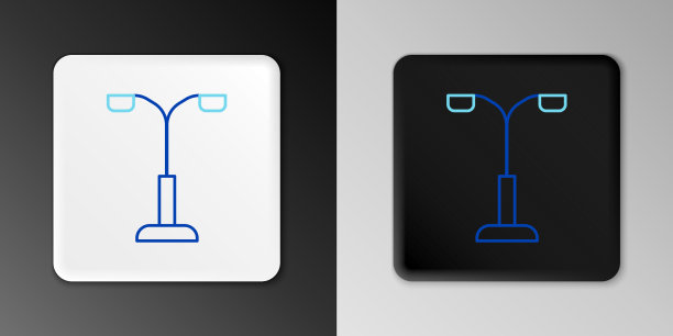 线路灯系统图标孤立在灰色上图片下载