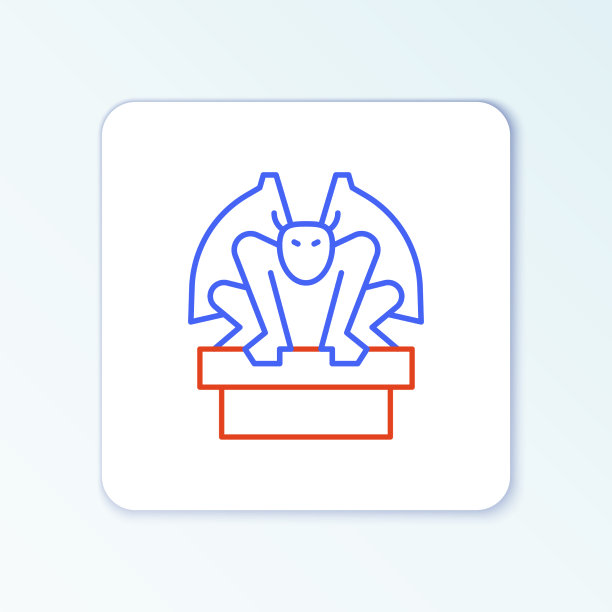 线石像鬼基座图标孤立在白色上图片下载