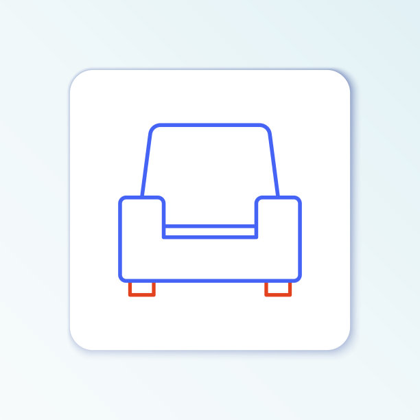 线扶手椅图标孤立在白色背景上图片下载