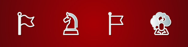 设置旗帜棋和手持旗帜图标的人图片下载