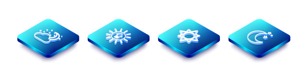 设置等距线云与月亮和星星图片下载