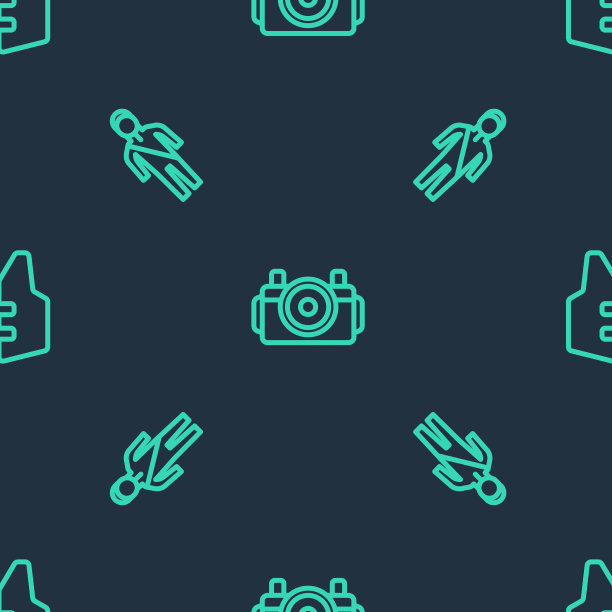 为潜水服水肺设置直线摄影相机图片下载