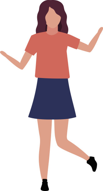 女孩在俱乐部跳舞半平坦的颜色字符图片下载