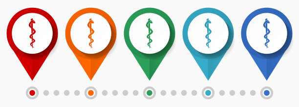 急诊，医院，健康概念矢量图标集，平面设计指针，信息图形模板图片下载