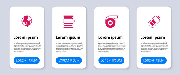 电池充电，卷筒胶带，卷筒电线电缆，雷电环球。业务信息模板。向量图片下载