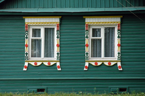 俄罗斯装饰别墅窗户图片下载