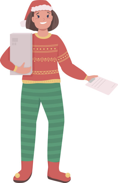 送外卖的女人在圣诞半平色性格图片下载