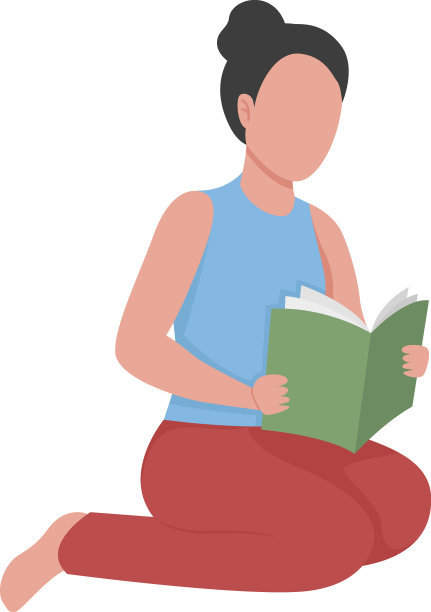 女生读书半平色字书图片下载