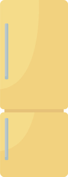 黄色冰箱半平面颜色物体图片下载