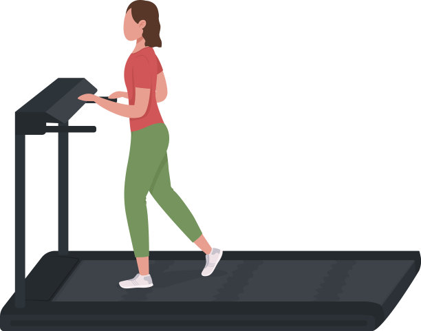 女孩在跑步机上跑步图片下载