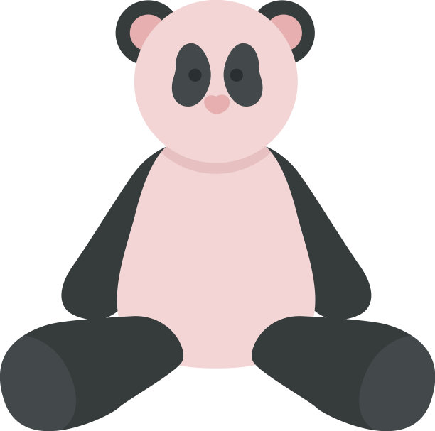毛绒熊猫动物半平色对象图片下载