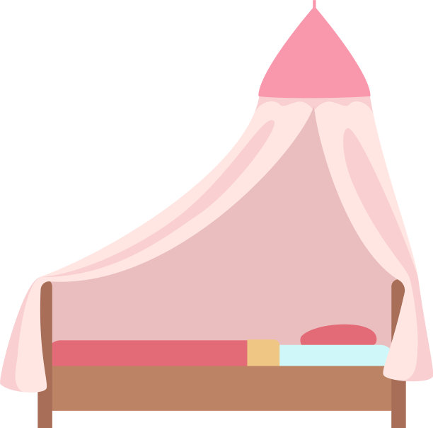 粉红色床为儿童半平面颜色项目图片下载