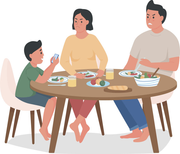 小男孩一边吃着半挂车一边玩智能手机图片下载