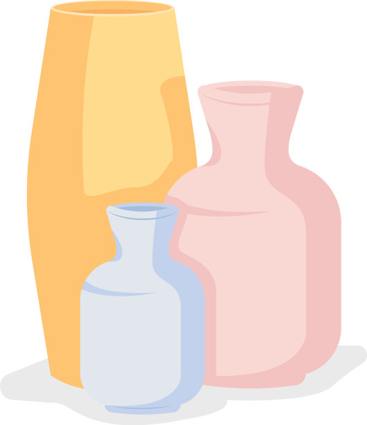 手工制作的陶瓷花瓶半平色对象图片下载