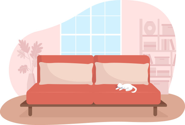 客厅与红色沙发2d隔离图片下载