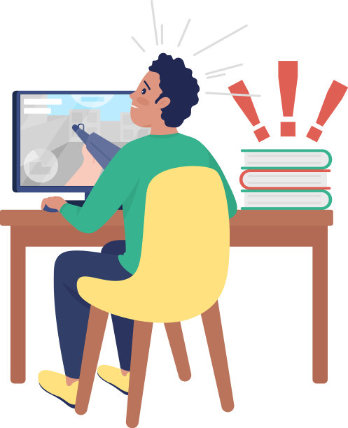 男孩惊讶于电脑半平面的颜色图片下载