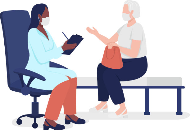 老妇人向医生咨询半平图片下载