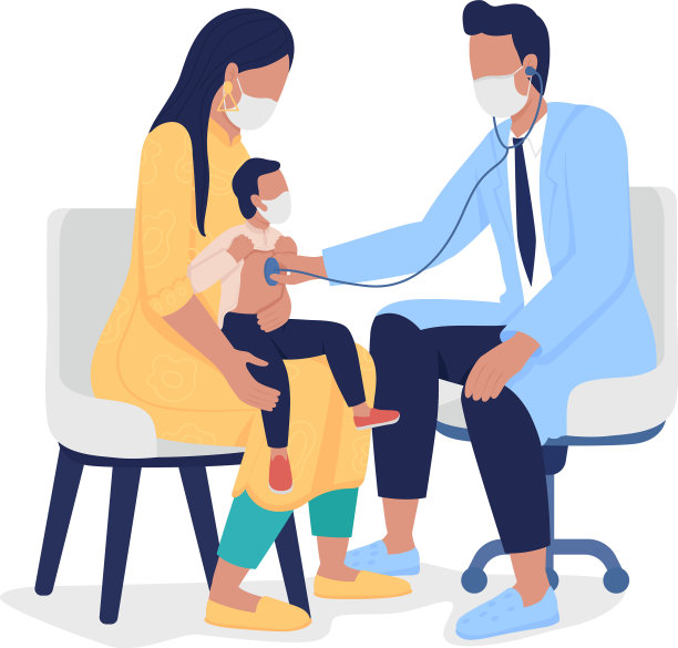 儿科医生用听诊器给孩子听诊图片下载