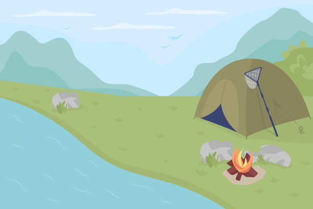 钓鱼营地平面颜色图片下载