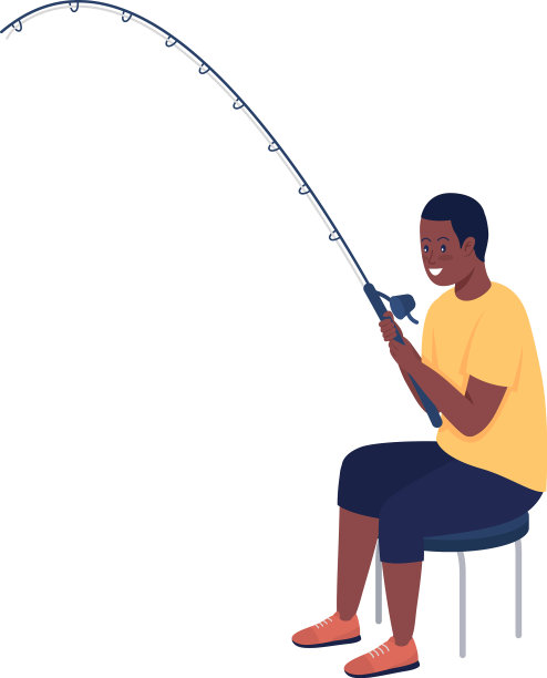 兴奋十几岁的渔夫半平色图片下载