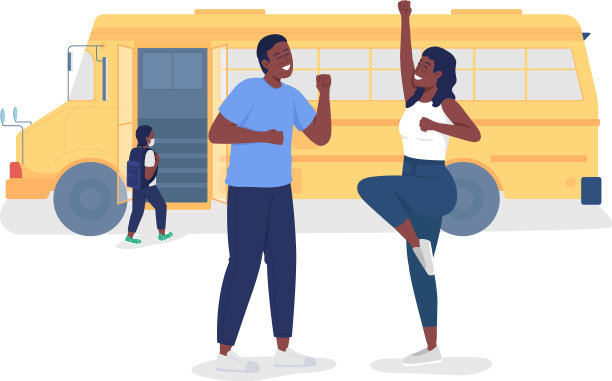 幸福父母送孩子半平半平上学图片下载