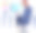 女士在办公桌与花束半平坦的颜色图片下载