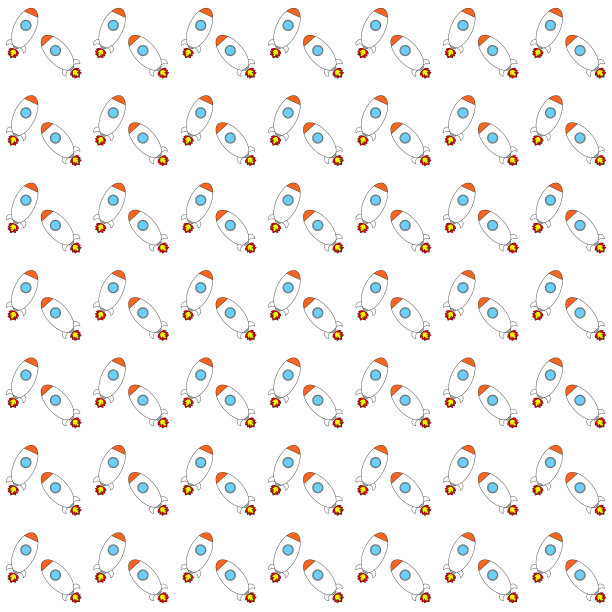 无缝飞行火箭图案背景图片下载