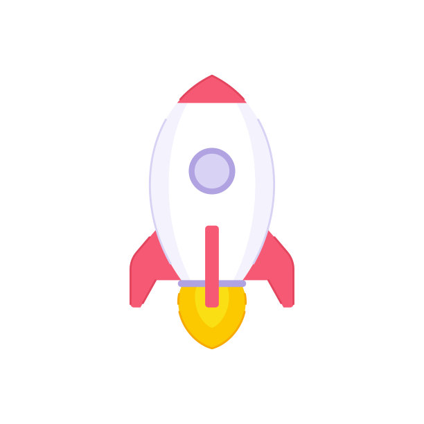 火箭发射空间探索图标矢量插图。宇宙飞船带着火焰穿越银河系图片下载