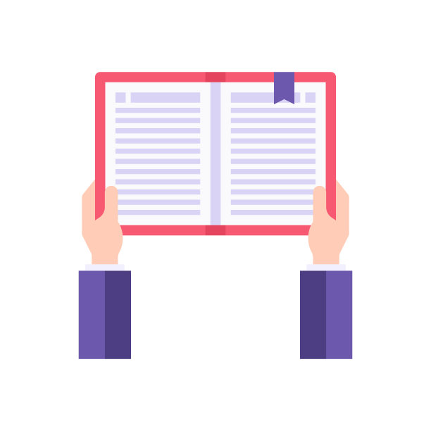 男性商务手握记事本、日记本或阅读带书签矢量插图的书图片下载