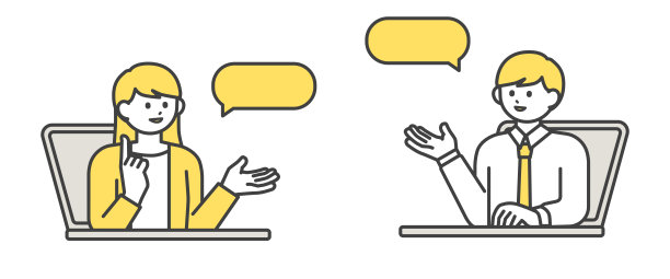 男人和女人讨论在PC股票插图图片下载