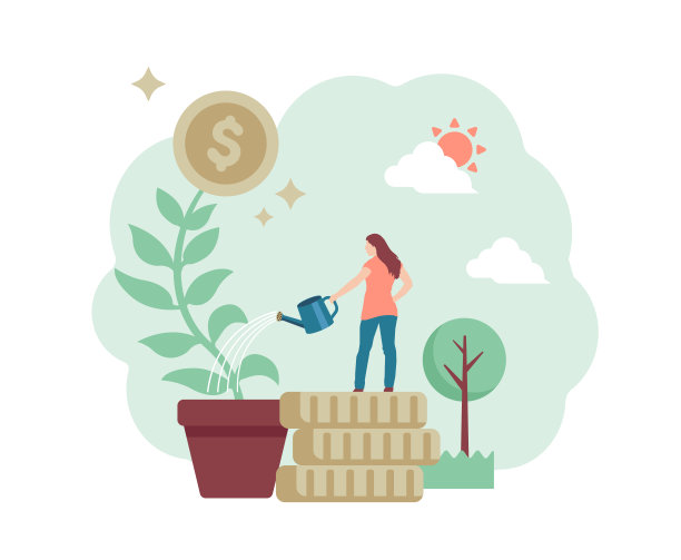 省钱，赚钱的概念矢量插图图片下载